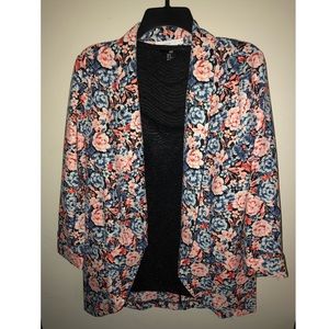 Floral blazer & Black Tee